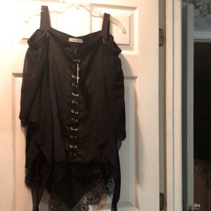 Black off the shoulder shirt